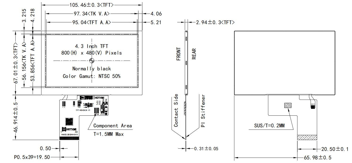 4.3-inch IPS full view Sunlight Readable TFT LCD display .png