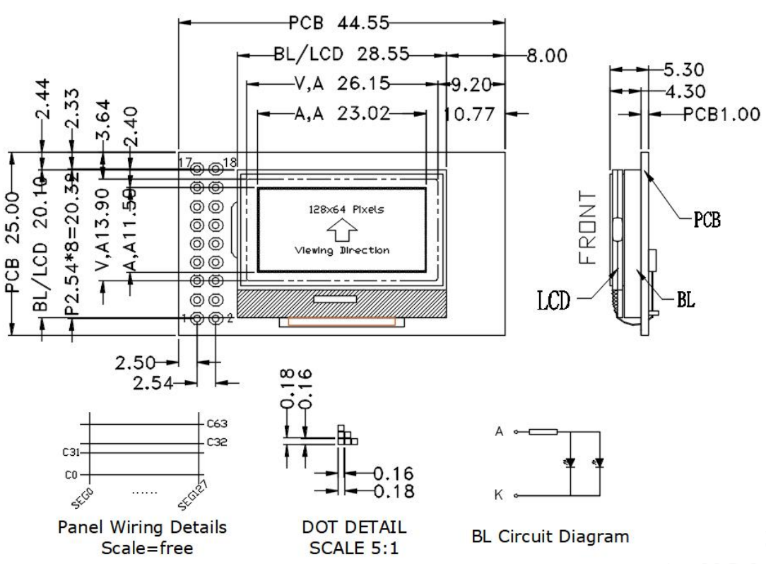 128×64 Graphic LCD Module with ST7565R Driver IC, FSTN Positive Transflective Industrial Module.png