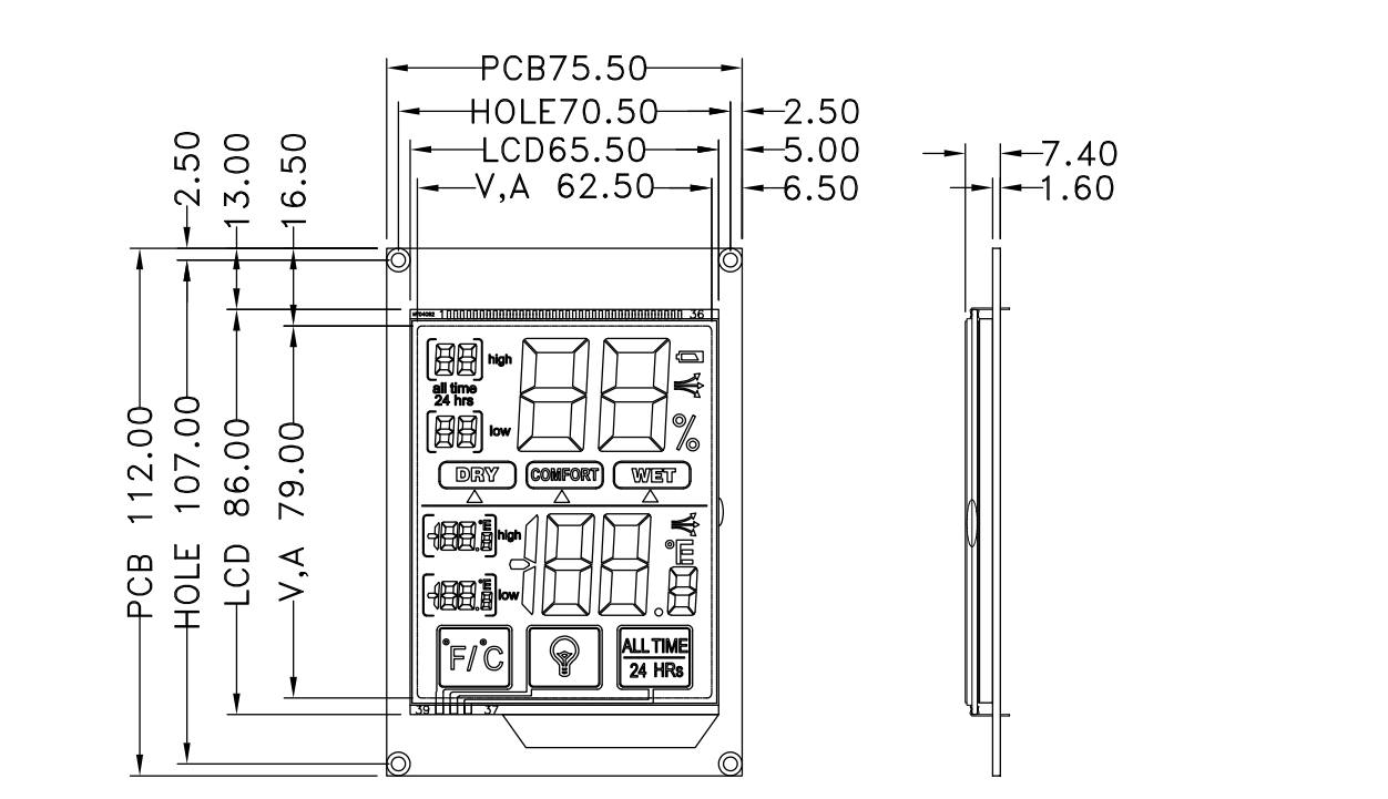 HOTLCD 4.0 inch HTN Segment LCD Display Module Transflective Positive Display.png HOTLCD 4.0 inch HTN Segment LCD Display Module Transflective Positive Display.png